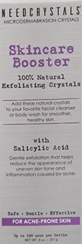 NeedCrystals Microdermabrasion Crystals, DIY Face Scrub with Salicylic Acid. Natural Facial Exfoliator Improves Scars, Blackheads, Pore Size, Blemishes & Skin Texture. 8 oz