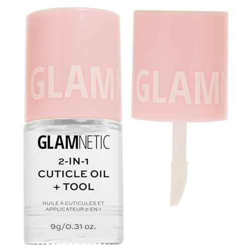 Glamnetic 2-in-1 Cuticle Oil | Nourishing Cuticle Serum & Cuticle Pusher For Healthy Nails | Overnight, Hyaluronic Acid & Botanical Oils - 0.31 Oz