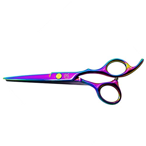 Professional Hair Cutting Shears,6 Inch Barber hair Cutting Scissors Sharp Blades Hairdresser Haircut For Women/Men/kids 420c Stainless Steel (Rainbow)