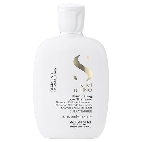 ALFAPARF MILANO Semi di Lino Diamond Shine Illuminating Sulfate Free Shampoo - Adds Gloss and Shine - Paraben and Paraffin Free - Safe on Color Treated Hair - Professional Salon Quality