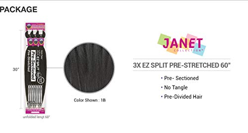 Janet Collection Braids Pre-Sectioed Nala Tress 3X EZ Split Pre-Stretched 60" (1-pack, 2)