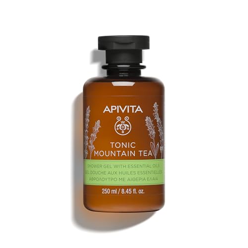 APIVITA Tonic Mountain Tea Shower Gel | Gently Cleanses, Revitalizes & Preserves Moisture with Mountain Tea, Propolis & Essential Oils