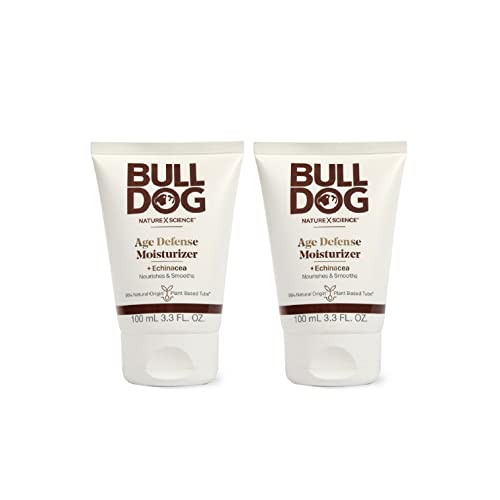 BULLDOG Mens Skincare and Grooming Age Defense Moisturizer, 3.3 Fluid Ounce - Pack of 2