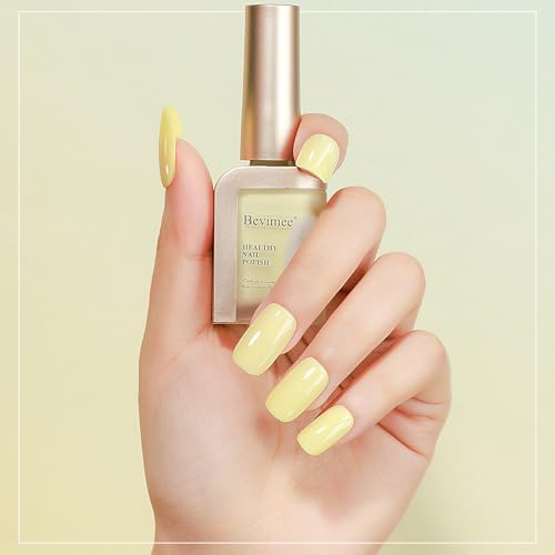 Bevimee Yellow Quick Dry Pastel Nail Polish - Sheer Color, Long-Lasting