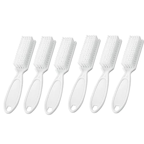 SQULIGT 6Pcs Nail Cleaning Brush with Handle Grip for Fingernails, Toes & Manicure Tools