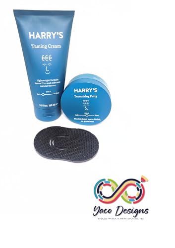 Harry's Hair Taming Cream & Texturizing Putty Set with Comb