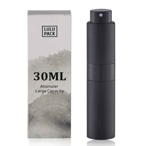 Perfume Atomizer Refillable Travel Bottle: Cologne Portable Sprayer for Men - Mini Spray Empty for Refill - 1oz Large Size Black