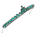 LIMELIA Handmade Slim Green Tiara for Women ? Glitter Crown for Henna, Wedding, Prom, Birthday, Pageant, Halloween & Christmas | Crystal Headpiece ? Slim Design
