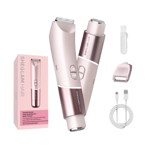SHEGLAM 2-in-1 Bikini Trimmer for Women - Electric Shaver with Ceramic Blade