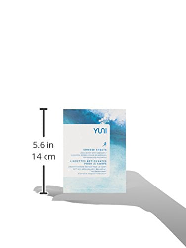 YUNI Beauty Large Body Wipes, Peppermint Citrus, 12 Count, Compostable, Biodegradable, No Rinse Body Cleanser, On-the-Go Shower Alternative