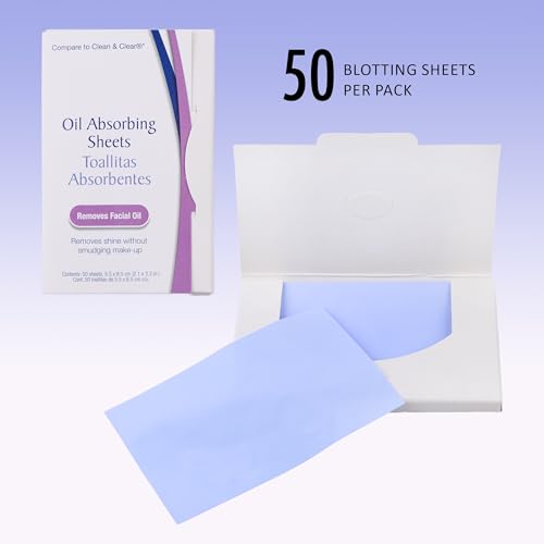 50pc Oil Blotting Sheets - Instant Shine Control for Face