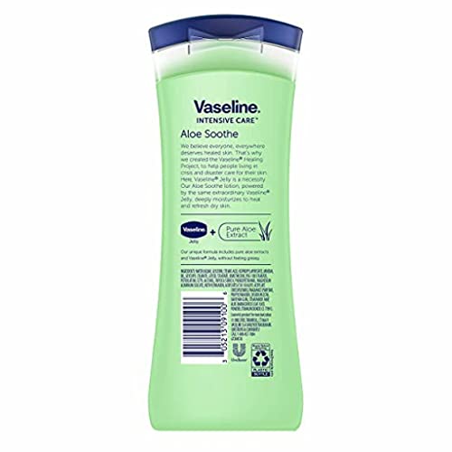 Vaseline Intensive Care Lotion for Dry Skin, Aloe Soothe, 10 FL OZ