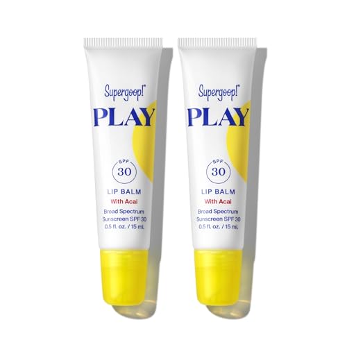 Supergoop! PLAY Lip Balm with Acai - 0.5 fl oz, Pack of 2 - SPF 30 PA+++ Broad Spectrum Sunscreen - Hydrating Honey, Shea Butter & Sunflower Seed Oil - Great for Active Days