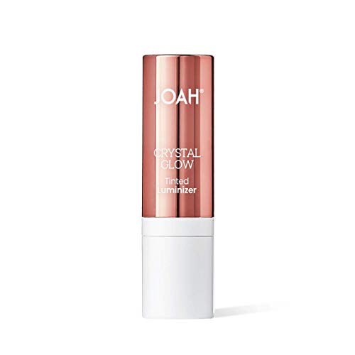 JOAH Highlighter Stick, Crystal Glow Tinted Luminizer Contour Makeup, Crystalide Peptide for Clearer, Smoother Looking Skin, Built-In Detachable Brush, Ivory