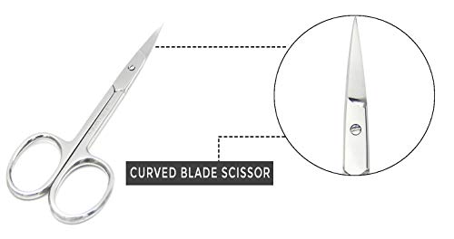 Curved Eyebrow & Facial Hair Scissors – 3.7" Stainless Steel