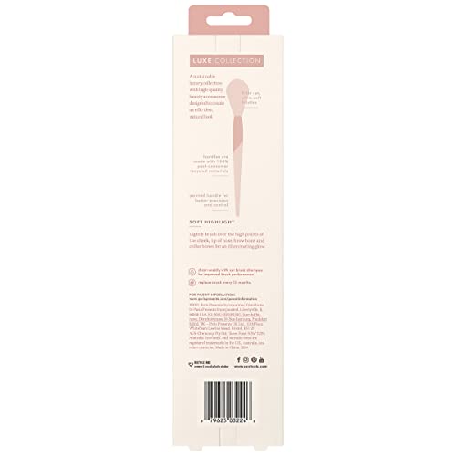 EcoTools Luxe Soft Highlighter Makeup Face Powder Brush, Sheer, Luminous Glow, Premium Quality Makeup Brush, Ultra Soft, Synthetic Bristles, Eco Friendly Face Brush, Cruelty-Free, 1 Count