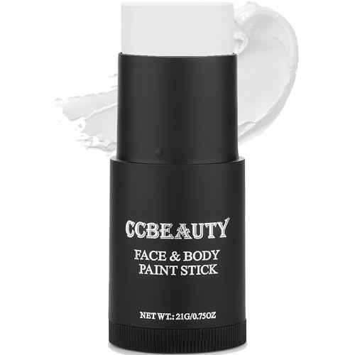 CCbeauty Clown White Face Paint Stick, Face Painting Kit, White Cream SFX Makeup Foundation, Professional Body Paint for Halloween Cosplay Costume Party£¬Skeleton Joker Mime Special Effects Makeup