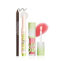 Brown Lip Liner Waterproof Lip Kit with Lips Oil Gloss Plumper Jelly Lips Balm Clear Shimmer Combo,Moisturizing Lipstick Tinted Lipoil Lightweight Non Sticky Liquid Lipstick Women Makeup Gift-Set 02