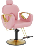 LOUVIXA Barber Chair Height Adjustable Hydraulic Salon Chair Pink