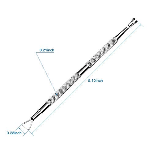 HIFAU 2-Piece Stainless Steel Cuticle Pusher & Trimmer Set for Nails