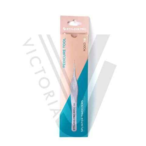 Staleks PODO 10 Podology Splinter Tweezers – Long Thin Working Part – Ideal for Ingrown Nail Removal, Calluses, and Foreign Body Extraction