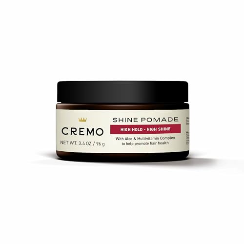 Cremo Hair Styling Shine Pomade for Men - Premium Barber Grade Shine Pomade for Hair Styling, 3.4 Oz