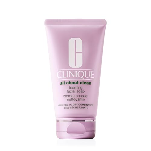 Clinique All About Clean Foaming Face Soap With Hyaluronic Acid + Glycerin For Very Dry to Dry Combination Skin Types, 5 fl. oz.