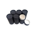 Empty Cardboard Deodorant Containers - Push-up style, top-fill, reusable and biodegradable 3.0 oz (6-Pack, Black)