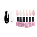 AIMEILI 2Pcs Black White Gel Nail Polish, Builder Base Clear Sheer Color Gel Set
