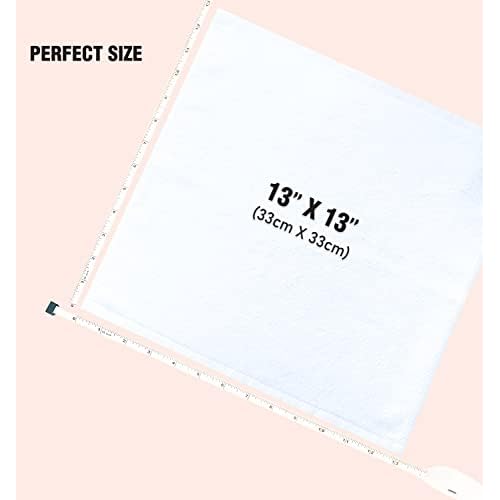 12 Pack Washcloths 13" x 13" - Soft Wash Cloths for Your Face Towel, Viscose derived from Bamboo & Cotton Blend Wash Cloths for Your Body (White)