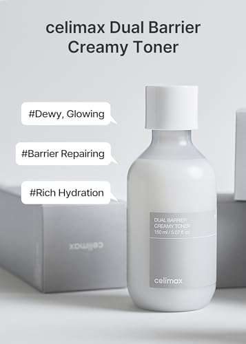 celimax Dual Barrier Creamy Toner | with Ceramides, Peptide, Oil & Alcohol Free, Facial Astringent, Hydrating, Calming, Soothing, Non Irritating,150ml