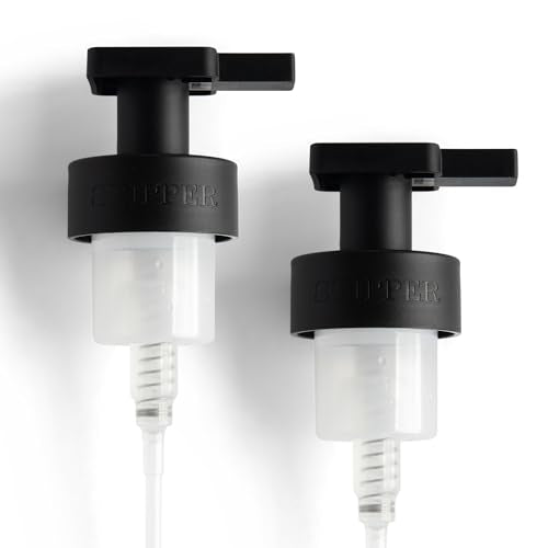 Tirtyl Skipper Foaming Replacement Pump Set - 2 Pack, 40mm Wide Rim, Matte Black Finish, 1.66c Foam Output