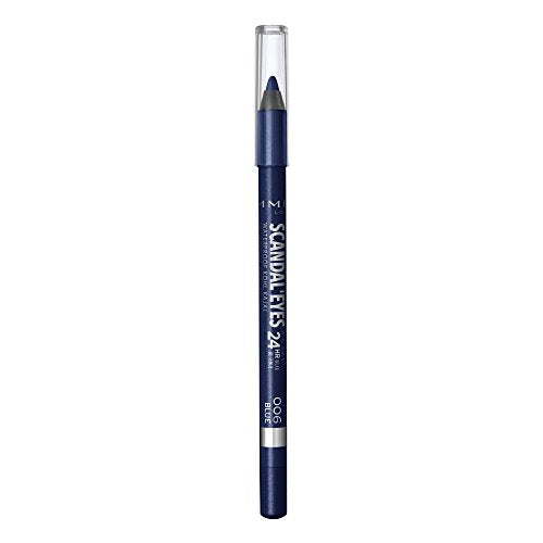 Rimmel London Scandaleyes Waterproof Kohl Kajal Eyeliner Pencil, Intense Color, Long-Wearing, Smudge-Proof, 006, Deep Blue, 0.04oz