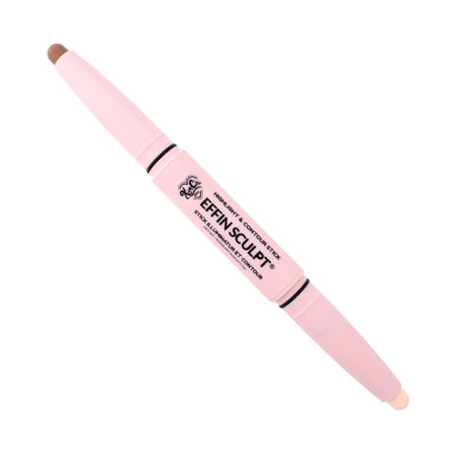 KimChiChic Beauty Effn Sculpt Dual-Ended Highlight & Contour Stick, Creamy & Blendable Formula with Mango Seed Butter, Vitamin E & Sweet Almond Oil, Cruelty-Free, Light