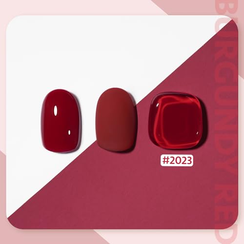 GAOY Burgundy Red Gel Nail Polish 16ml Soak Off UV LED Cure at Home