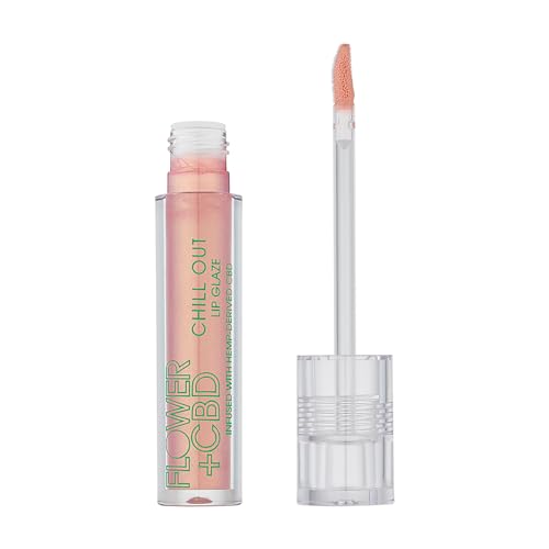 FLOWER BEAUTY By Drew Barrymore Chill Out Lip Glaze Lip Gloss - Hydrating + Moisturizing - Nourishes + Protects Lip - Makeup Infused with Hemp-Derived CBD + Plant-Based Oil - Glossy Finish (Dazedd)