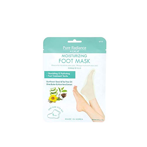 CALA Moisturizing Foot Mask Socks - Hydrating Booties with Shea Butter, 3 Pairs