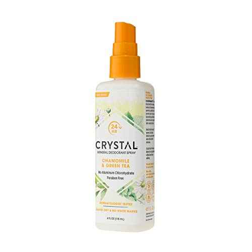 Crystal Essence Mineral Deodorant Spray, Chamomile & Green Tea 4 oz (Pack of 12)