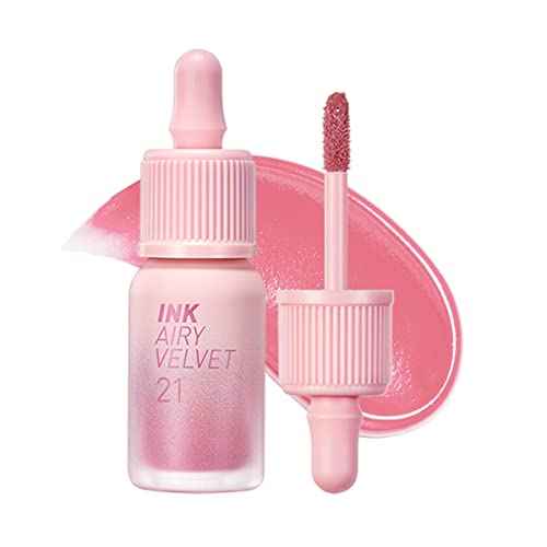 Peripera Ink Airy Velvet Lip Tint | High-Pigmentation, Lightweight, Soft, Moisturizing, Not Animal Tested (021 FLUFFY PEACH)