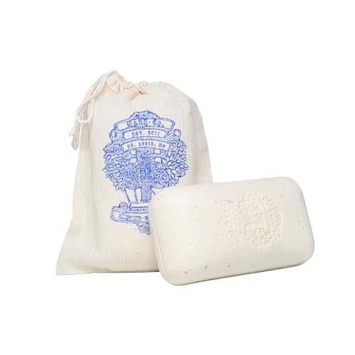 BARR-CO. Original Scent Oatmeal Saddle Triple-Milled Bar Soap, Tranquil Milky Scent with Oat, Vanilla & Vetiver, Shea Moisturizing Soap, All-Natural Soap for Women & Men 10.5 oz