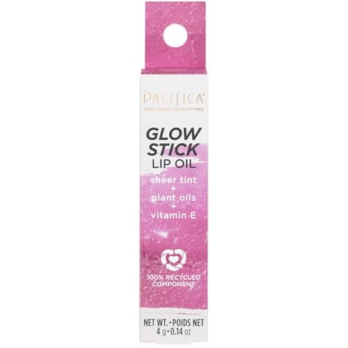 Pacifica Lipstick Oil ? Glow Stick Lip Tint Oil - Hydrating Tinted Lip Balm with Vitamin E for Moisturized Lips, Sheer Tint & Natural Gloss, Vegan & Cruelty-Free, 0.14 oz (Sunrise)