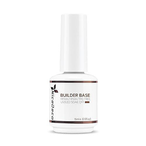 Nicedeco Builder Nail Gel 15ML 7 in 1 Clear Builder Base Gel, 6 Pcs Rubber Base Gel Polish for Nails