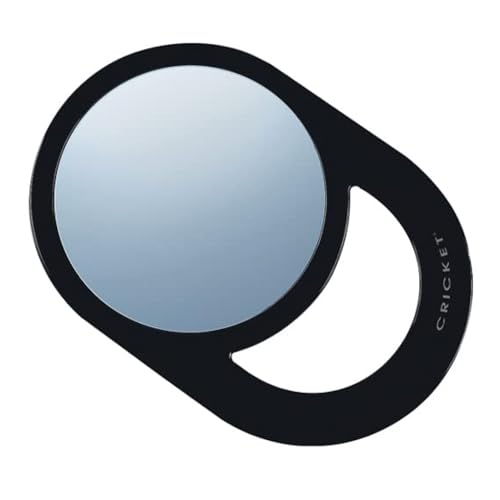 Cricket Oval Styling Hand Mirror - Lightweight Handheld Mirror with Ergonomic Handle, Clear Reflection for Haircuts and Styling, Barber Salon and Hair Stylist Tool, 6.75" x 6.75" - Black
