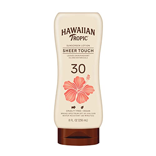 Hawaiian Tropic After Sun Lotion Moisturizer and Hydrating Body Butter with Coconut Oil, 8 Ounce & Sheer Touch Lotion SPF 30 | Broad Spectrum Sunscreen, 8oz