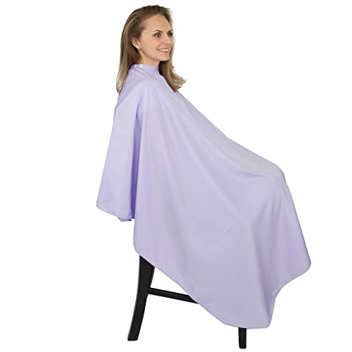 Hair Cutting Cape for Adults - Large Lightweight Water Resistant Salon Cape - Snap Closure - 60in x 57.5in - Haircut Cape - Hair Cape - Barber Capes (Lavender Purple)