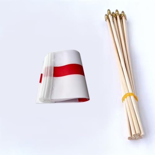 England Stick Flags 5x8 Inch, 12 Pack Hand Held