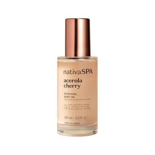 Nativa SPA by O Boticario Acerola Cherry Renewing Body Oil, Luminous Glow & Deep Hydration, 3.38 Ounce (100ml)