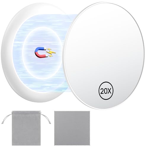 Gospire 20X Magnifying Mirror, 3.5" Round Magnetic Compact Travel