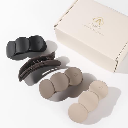 Amlaidu Medium Flat Hair Clips - Strong Hold Claw Clips for All Hair Types, 4pc Set