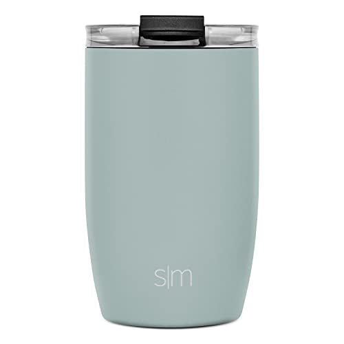 Simple Modern Travel Coffee Mug Tumbler with Flip Lid | Reusable Insulated Stainless Steel Cold Brew Iced Coffee Cup Thermos | Gifts for Women Men Him Her | Voyager Collection | 12oz | Sea Glass Sage